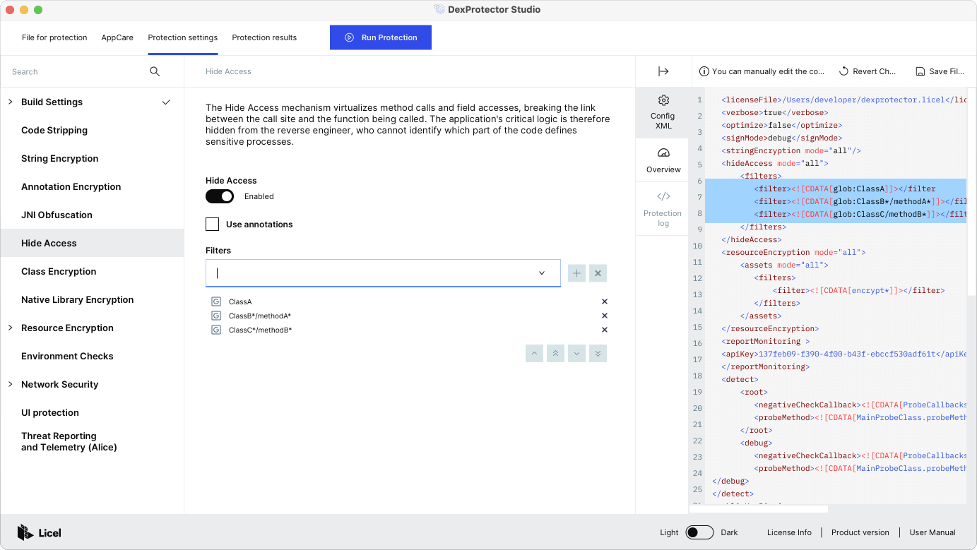 Studio: You can also edit the configuration XML manually through Studio